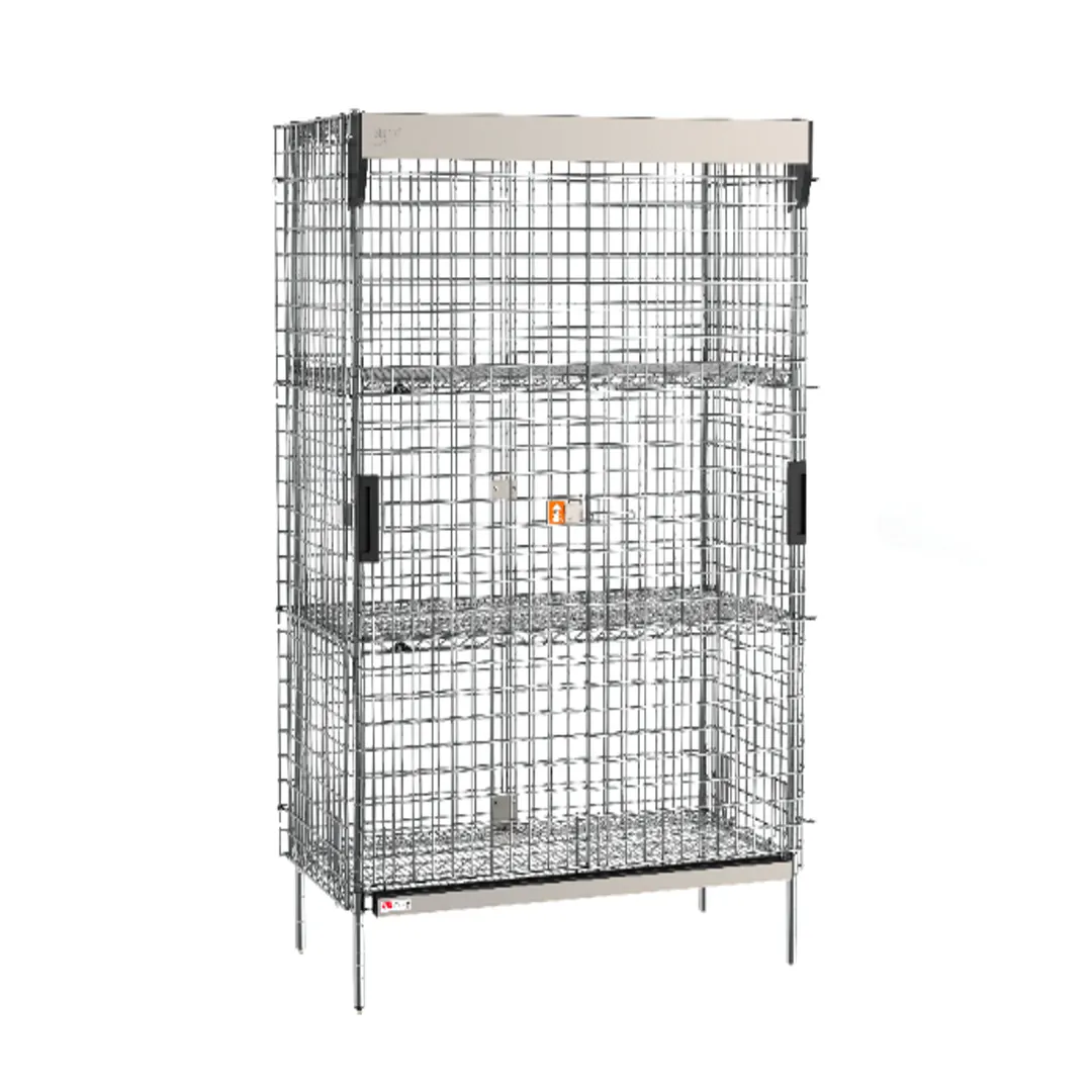Metro SEC55C-SL-2SE Super Erecta Security Unit, 50.5W x 28.5D x 66.8H, Chrome, 2 Intermediate Shelves
