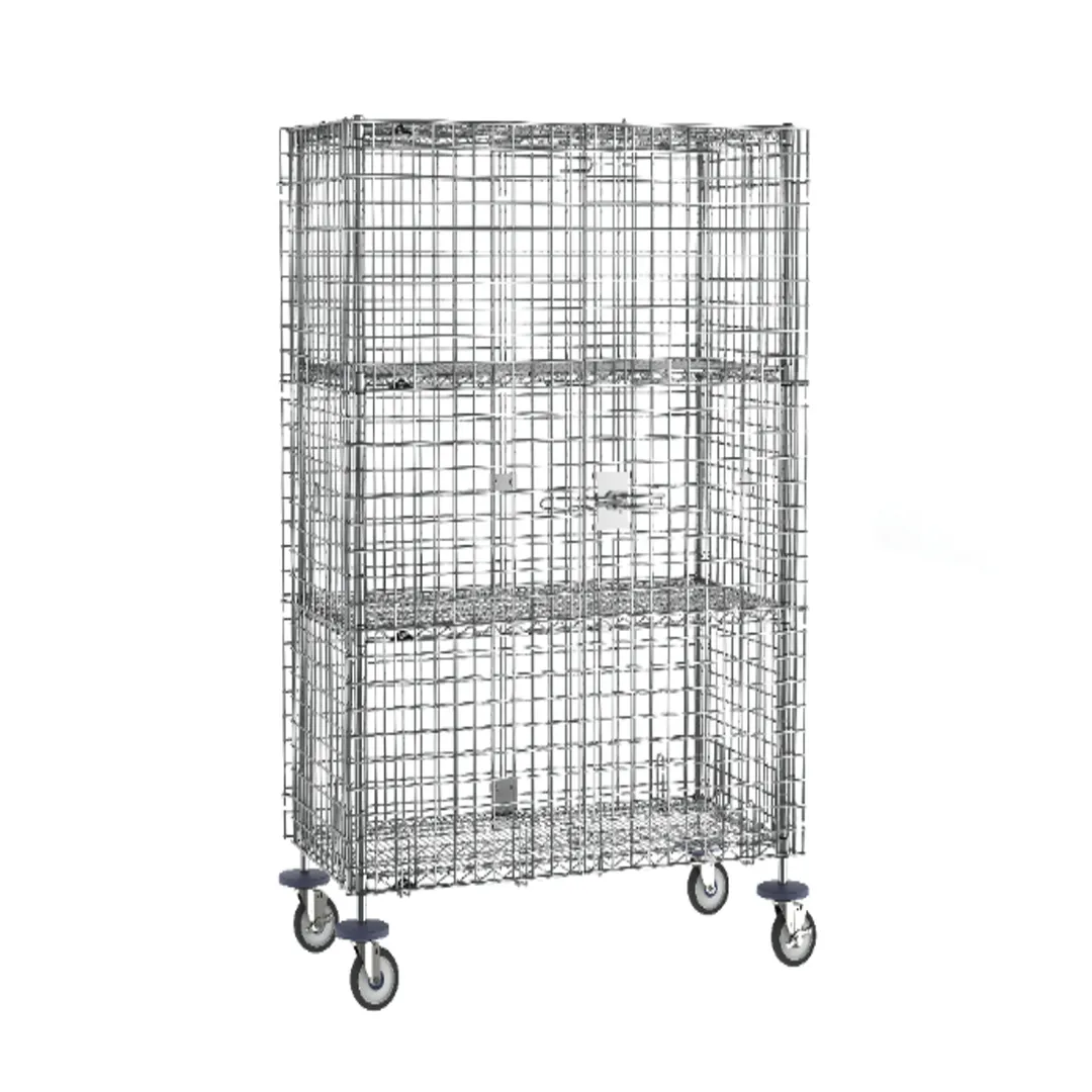 Metro SEC55EC-2SE Super Erecta Security Unit, 52-3/4W x 27-1/4D x 68-1/2H, Chrome, 2 Intermediate Shelves, Mobile
