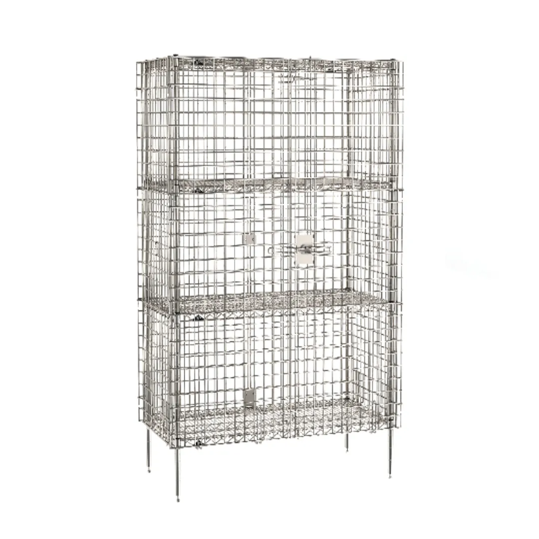 Metro SEC55S-2SE Super Erecta Security Unit, 50.5W x 27.25D x 66.8H, Stainless Steel, 2 Intermediate Shelves, NSF