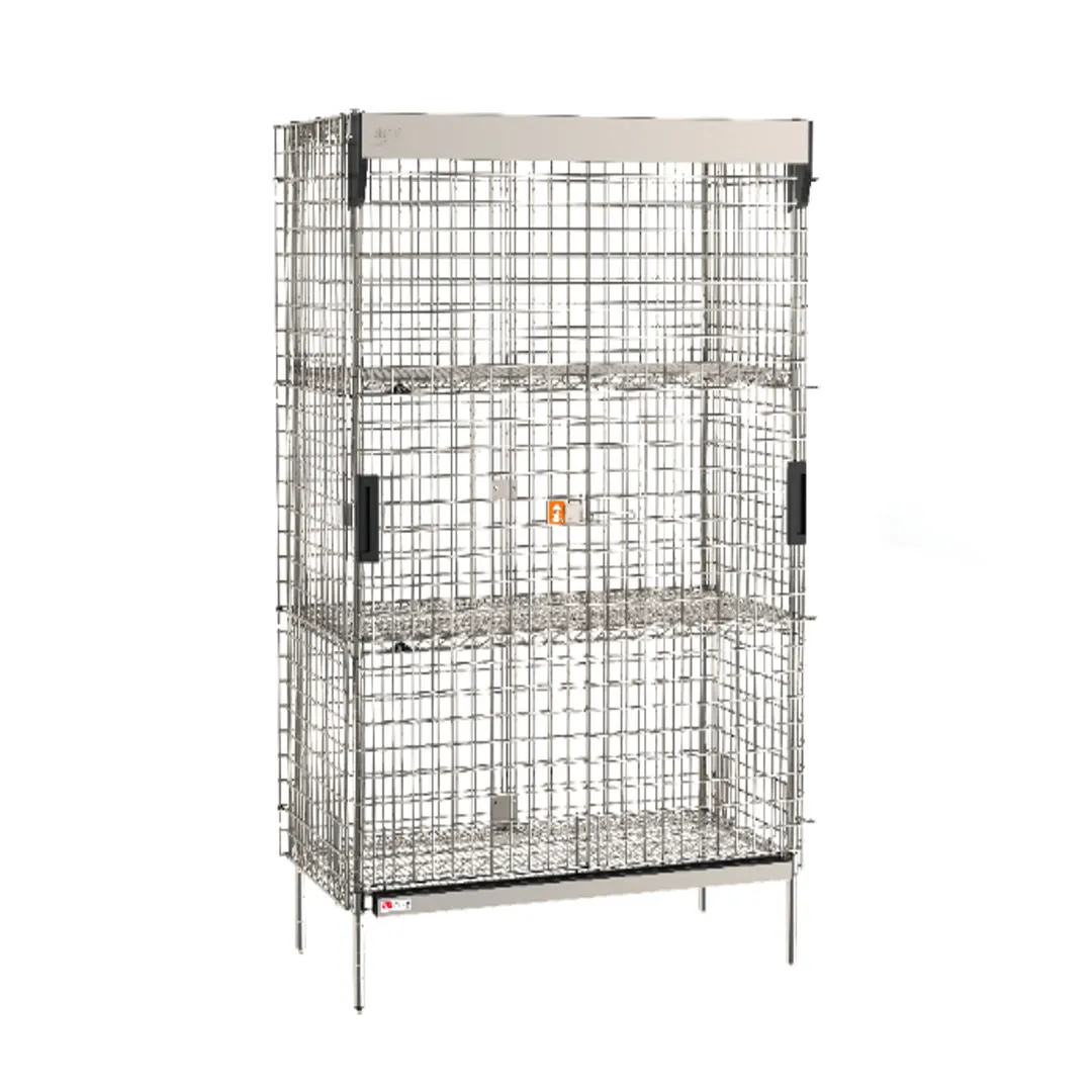 Metro SEC55S-SL-2SE Super Erecta Security Unit, 50.5w x 28.5d x 66.8h, Stainless Steel, 2 Shelves