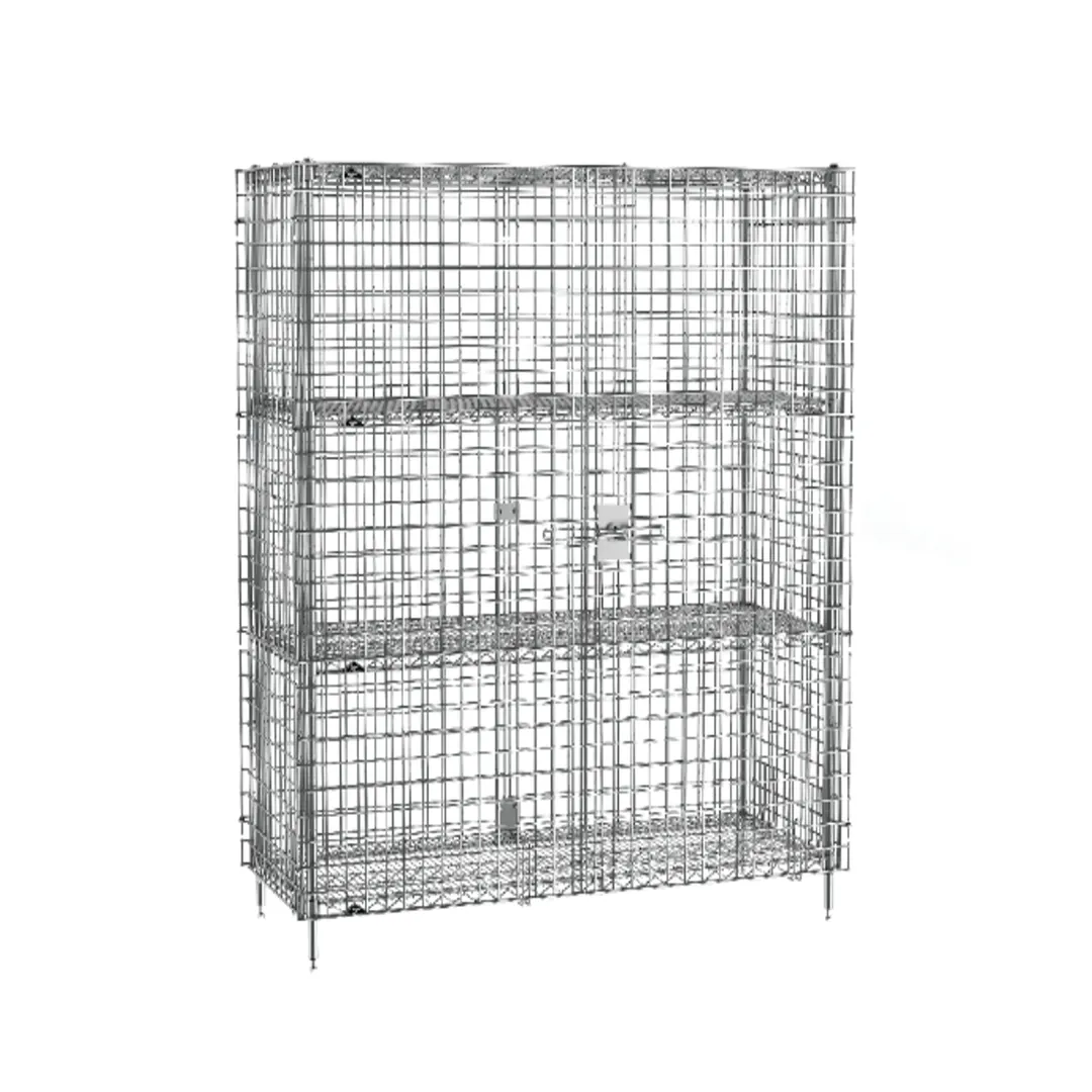 Metro SEC56C-2SE Super Erecta Security Unit, 62-1/2W x 27-1/4D x 66-13/16H, Chrome, 2 Intermediate Shelves, NSF