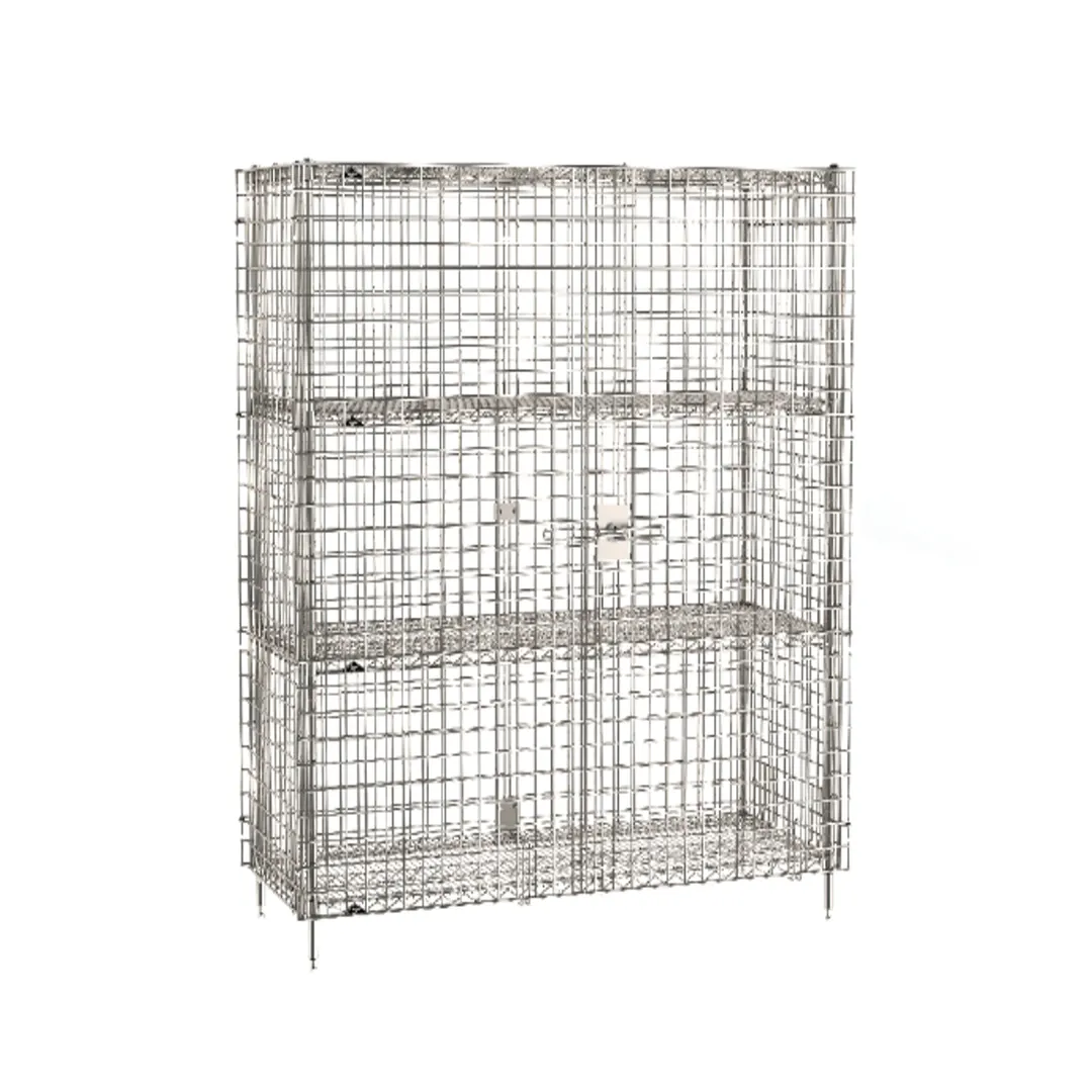 Metro SEC56S-2SE Super Erecta Security Unit, 62.5W x 27.25D x 66.8H, Stainless Steel, 2 Intermediate Shelves, NSF