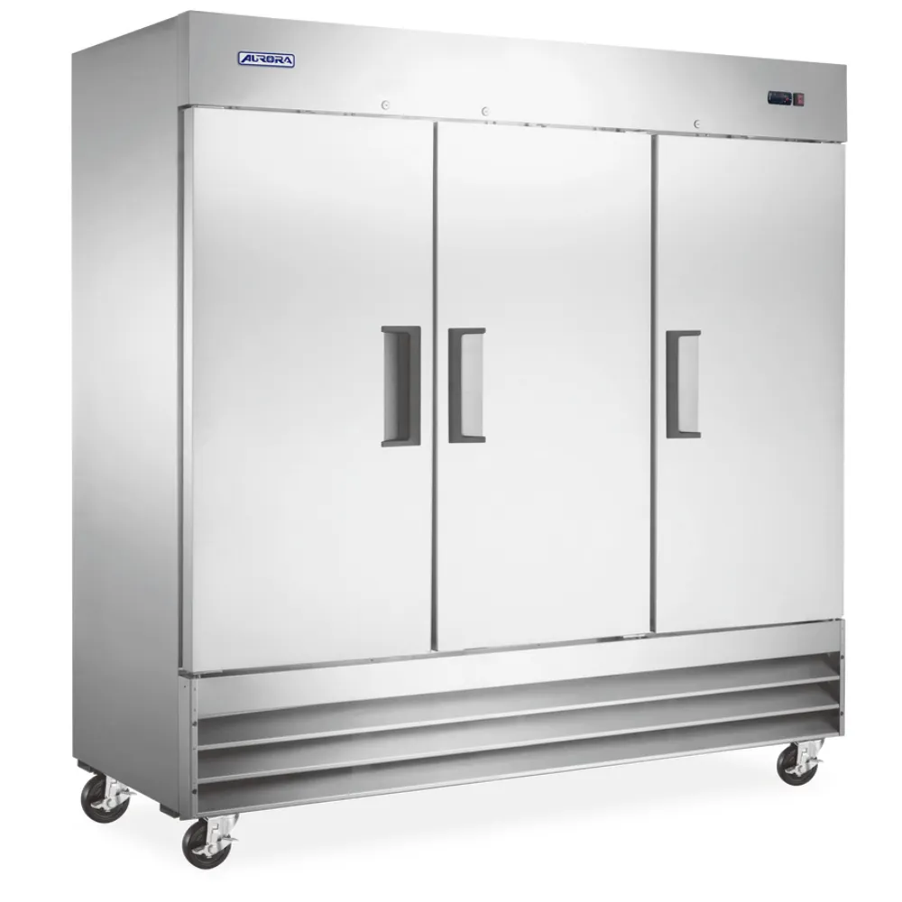 Omcan USA 59028 3-Solid Door Reach-In Refrigerator, 72 cu. ft., Stainless Steel