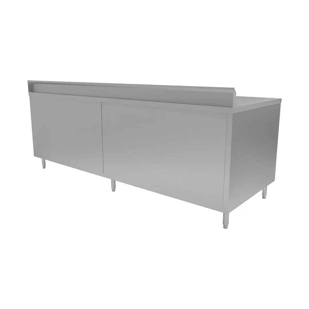 BK Resources CSTR5-36120S Cabinet Base with Sliding Doors Chef Table, 120"W x 36"D / Backsplash
