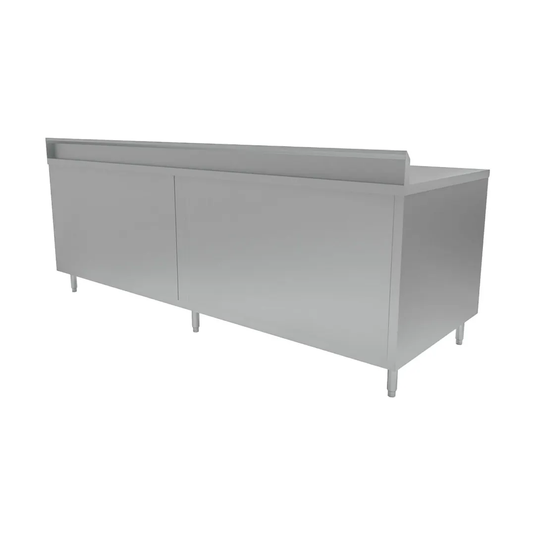 BK Resources CSTR5-3684S Cabinet Base with Sliding Doors Chef Table, 84"W x 36"D / Backsplash