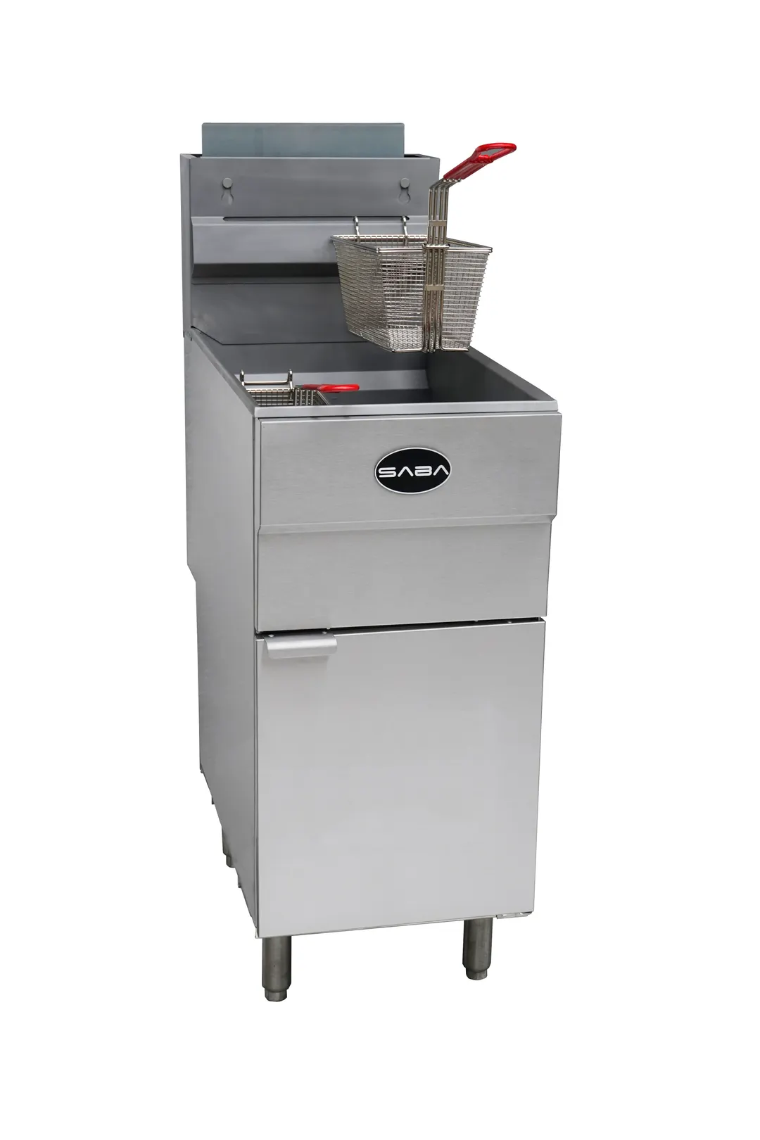 Saba GF45-N Commercial Gas Gas Deep Fryer, 45 lbs Oil Capacity, 4-Tubes, 120.000 BTU