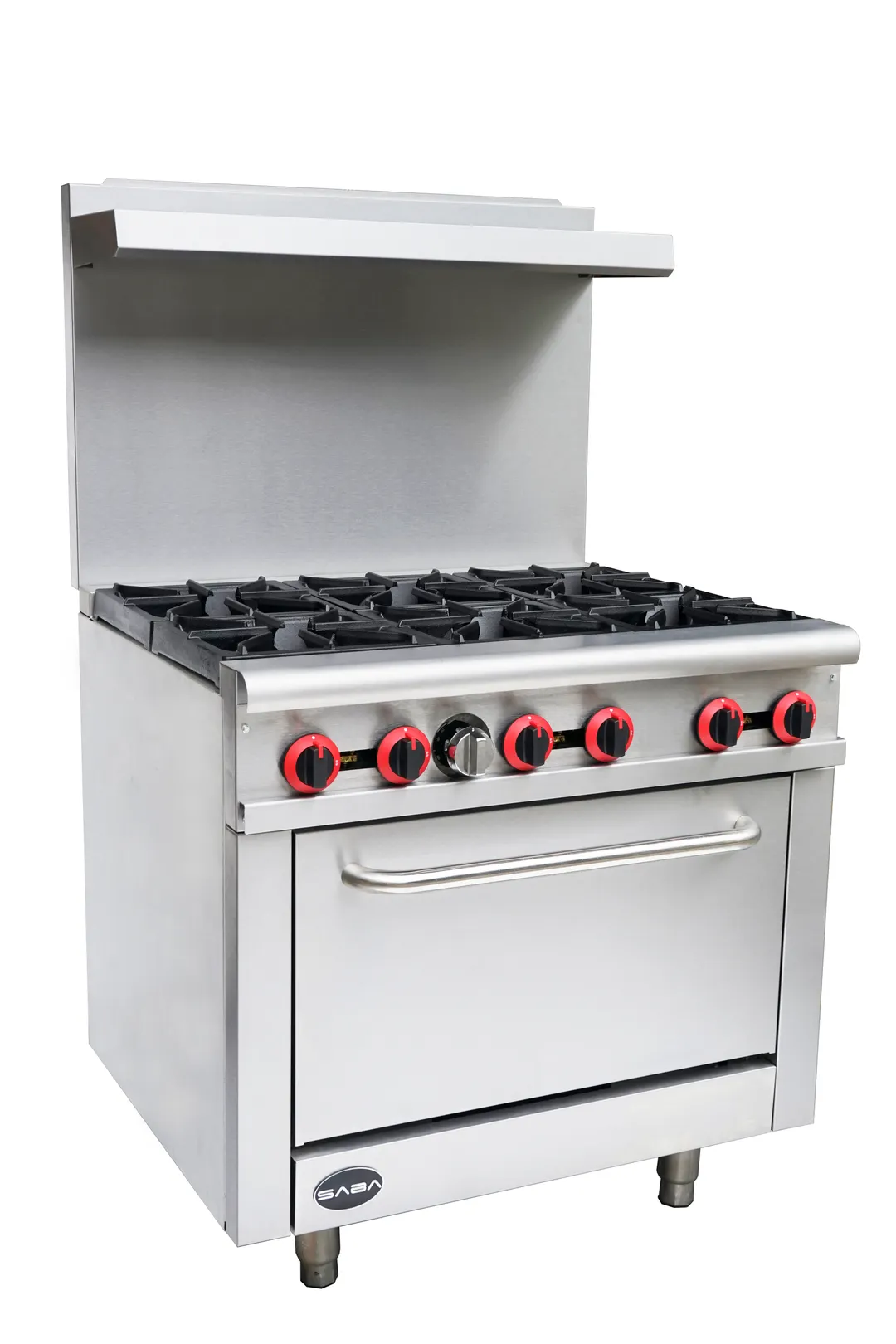Saba GR-36 36" Commercial Gas Range,  (6) Open Burners, Standard Oven, 211.000 BTU