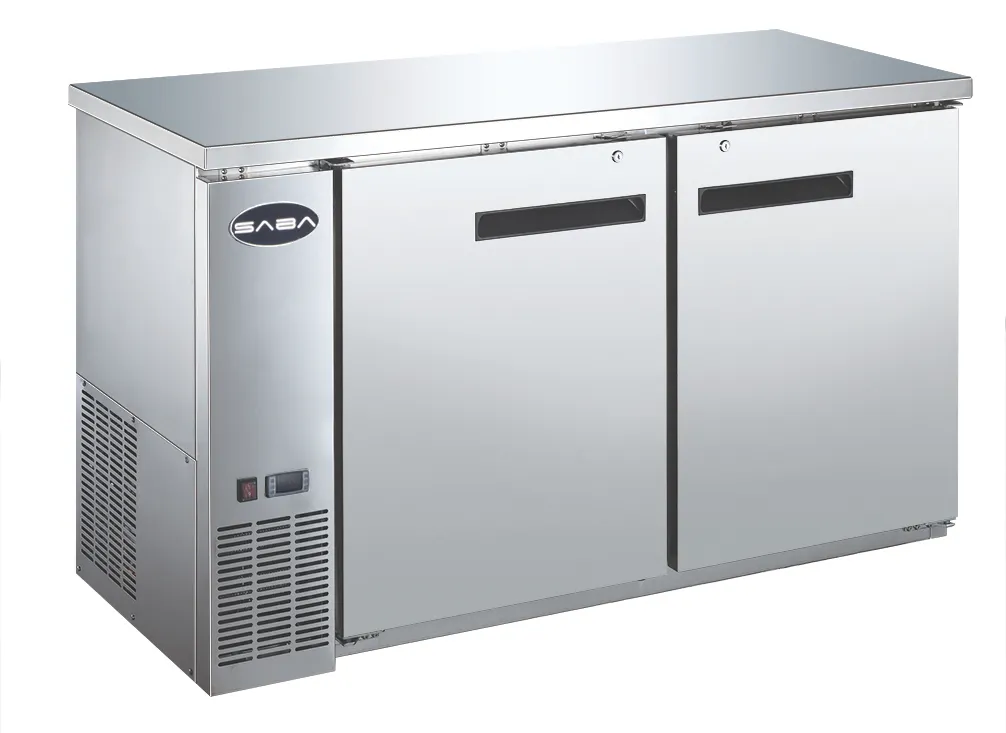 SABA SBB-24-60SS Back Bar Cooler, 60¾" W, 15.8 cu ft, Stainless, Doors, LED, Temp 33‑38°F