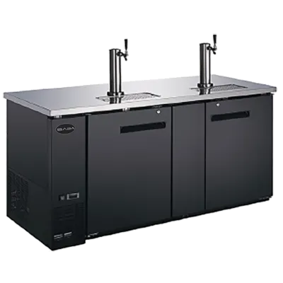 SABA SDD-27-69 Draft Beer Cooler – 69" Black, 3 Half‑Barrel Capacity, R134a, 1/3 HP 115V, 4‑Caster