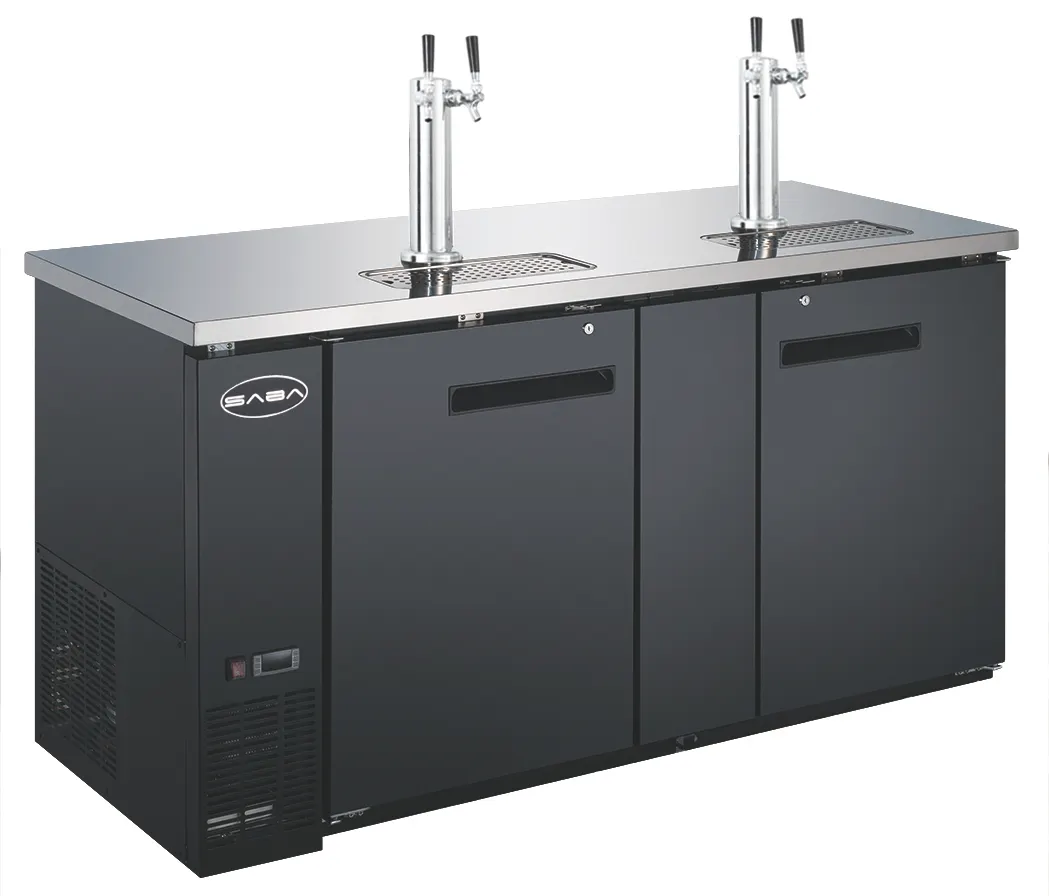 SABA SDD-27-69 Draft Beer Cooler – 69" Black, 3 Half‑Barrel Capacity, R134a, 1/3 HP 115V, 4‑Caster