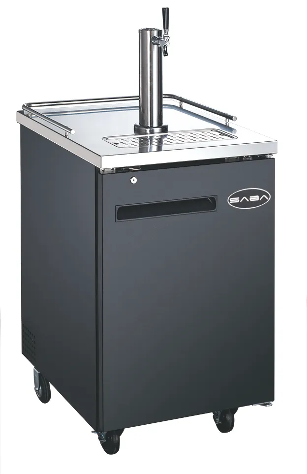 SABA SDD-30-23 Draft Beer Cooler, 23-1/2" Black, 1/2 Barrel (1 Keg), R134a, NSF Certified