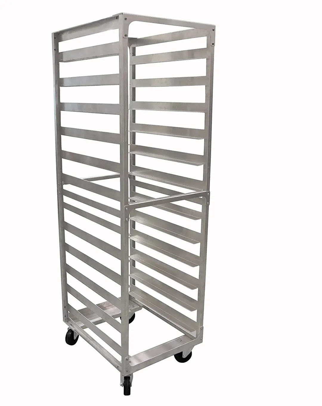 Schaumburg Specialties TX-125 Aluminum Knock-Down Sheet Pan Rack, 12-Pan, 5" Spacing, Zinc-Plated Steel Casters