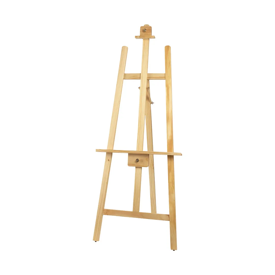 Winco MBBE-1 Tripod Display Easel, 23-1/4"L x 1"W x 61"H, 1" thick wood frame, 2 planes, knobs - Set
