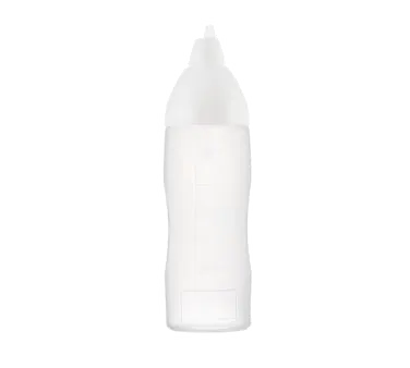 Carlisle 00554 - Araven 12 oz Squeeze Bottle, 2-3/8" x 7-7/8" H PE, White Cap, Non‑Drip Scale, HACCP