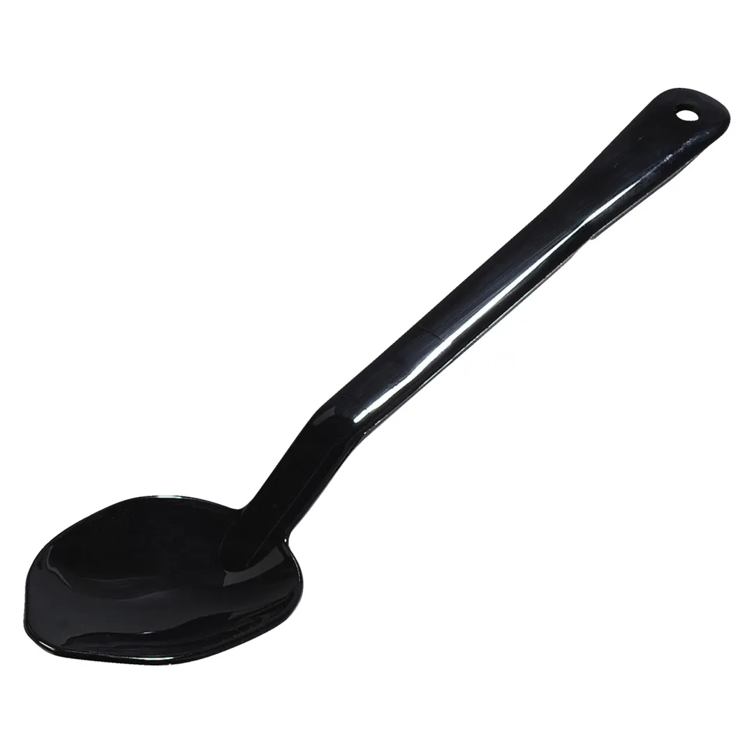 Carlisle 442003 - 13" Serving Spoon, Black Plastic, Notched Handle, NSF, 212°F/270°F Dry Heat