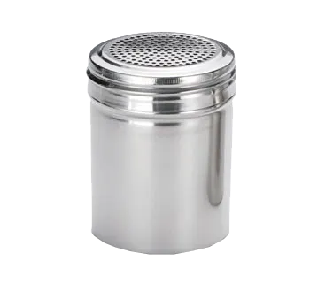 TableCraft Products 159 Dredge Shaker, 10‑11 Oz, 2‑13/16" Dia x 3‑7/10" H, Steel, Metal Lid