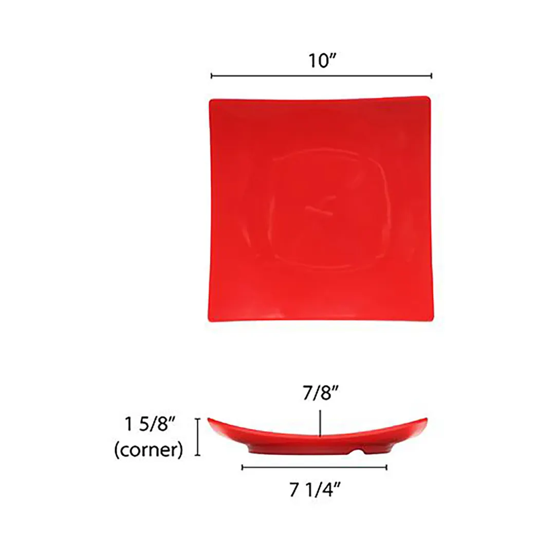 Thunder Group 24010PR Plate, 10" X 10", 1-3/4" Deep, Square - Dozen