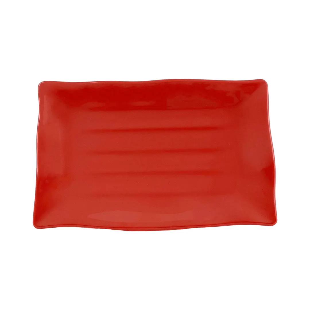 Thunder Group 24120PR Plate, 11-1/4" X 7-1/4", Rectangular, Wave-Edge - Dozen