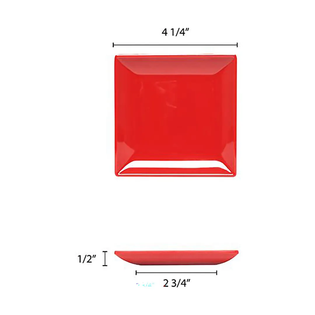 Thunder Group 29004PR Plate, 4-1/2" X 4-1/2", 1/2" Deep, Square - Dozen