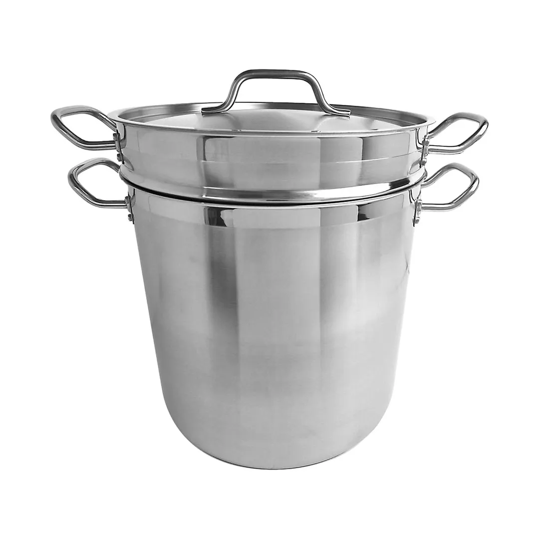 Thunder Group SLDB4020 Double Boiler, 3-Piece Set, 20 Qt, Outer Pan: 12-3/8" Dia. X 11-3/4" Height