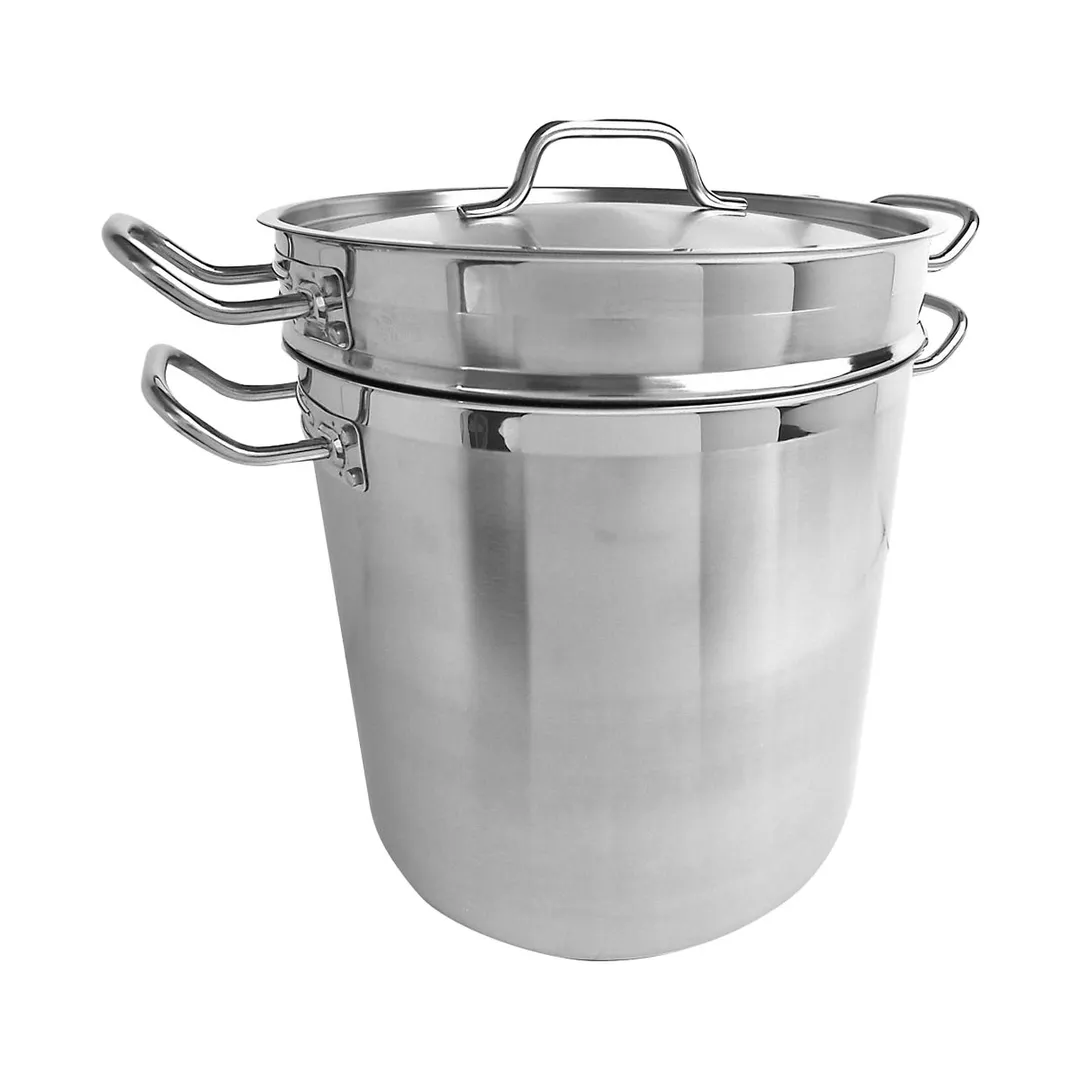 Thunder Group SLDB4020 Double Boiler, 3-Piece Set, 20 Qt, Outer Pan: 12-3/8" Dia. X 11-3/4" Height
