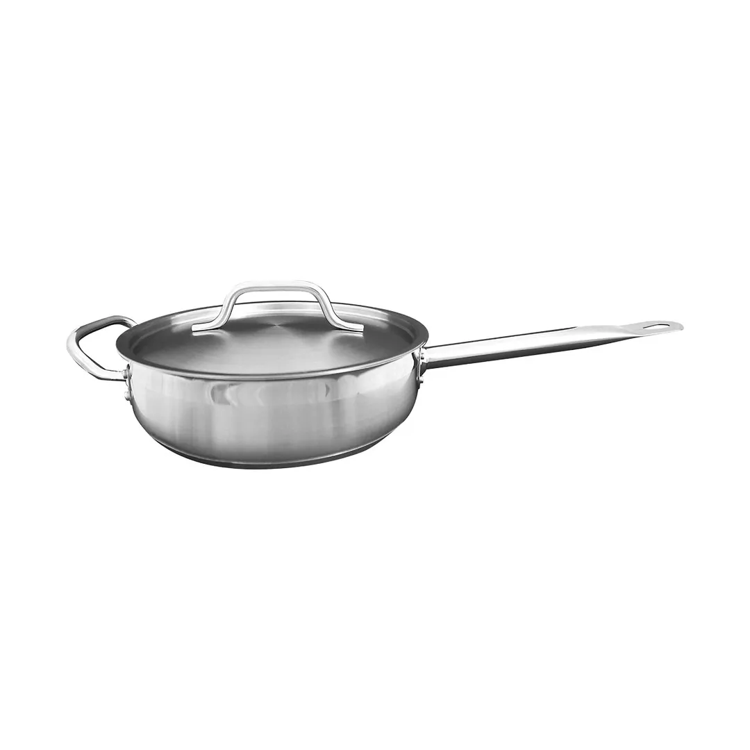 Thunder Group SLSAP4030 Sauté Pan, 3 Qt, 10" Dia. X 2-7/8" Height, 8-1/2" Welded Hollow Handle And 2" Helper Handle