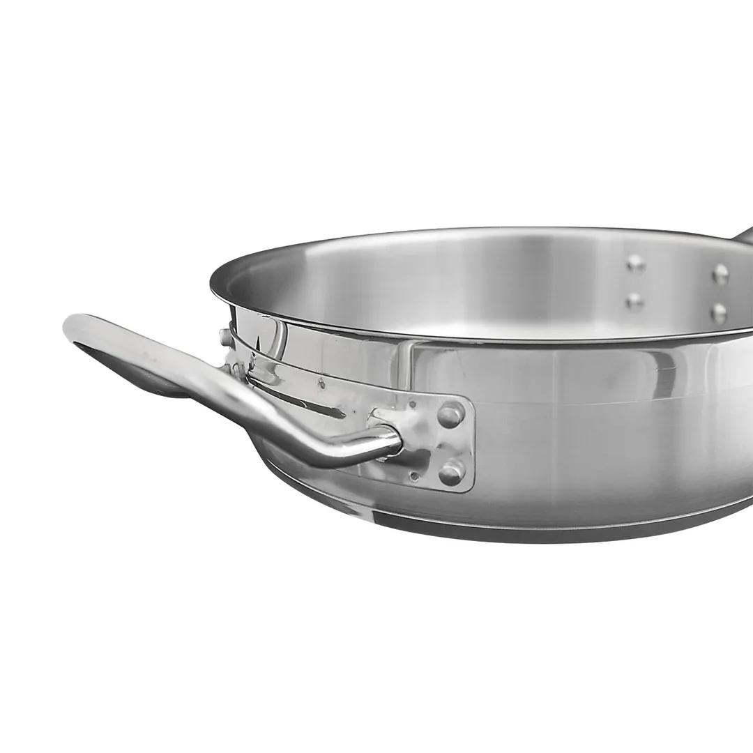 Thunder Group SLSAP4030 Sauté Pan, 3 Qt, 10" Dia. X 2-7/8" Height, 8-1/2" Welded Hollow Handle And 2" Helper Handle