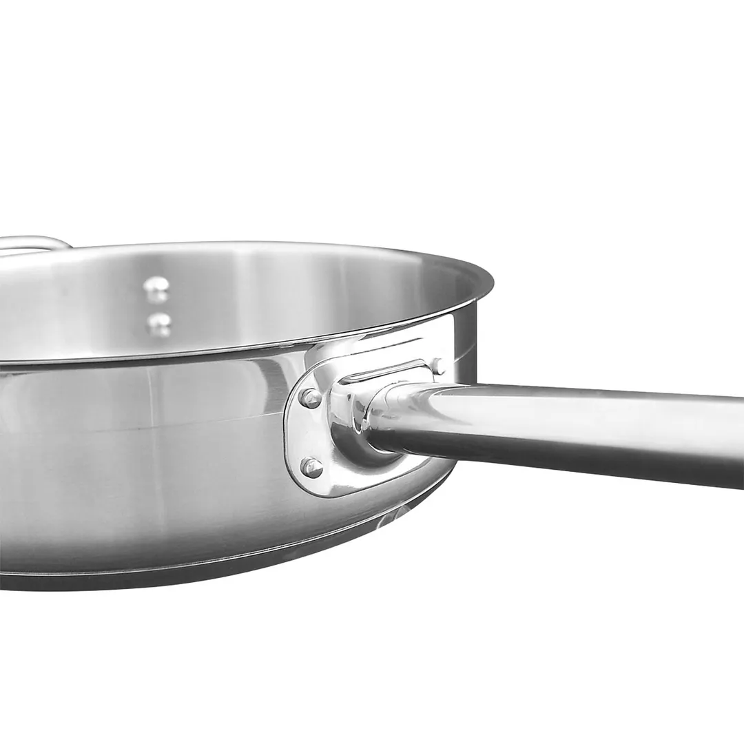 Thunder Group SLSAP4030 Sauté Pan, 3 Qt, 10" Dia. X 2-7/8" Height, 8-1/2" Welded Hollow Handle And 2" Helper Handle