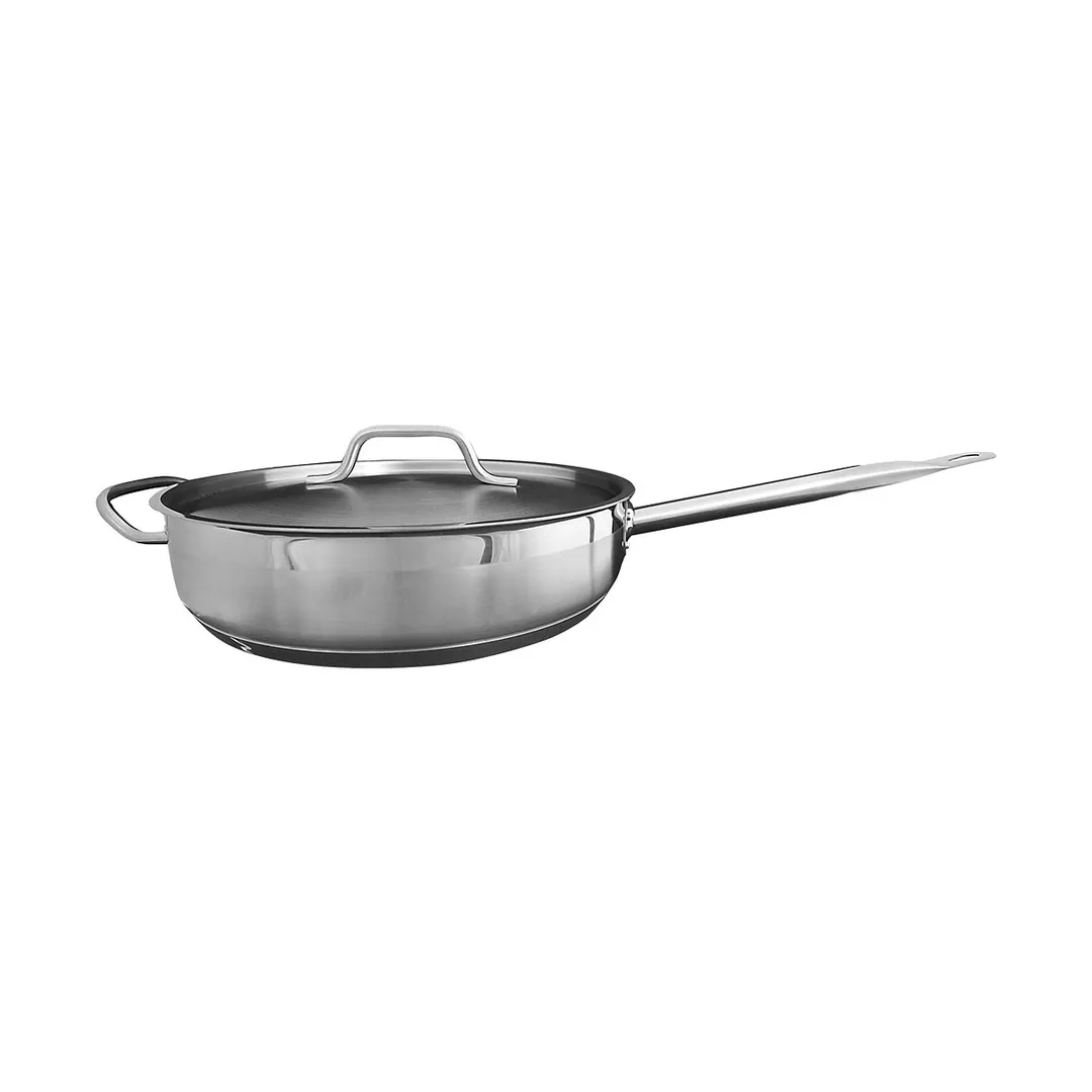 Thunder Group SLSAP4050 Sauté Pan, 5 Qt, 12-3/8" Dia. X 3" Height, 10-5/8" Welded Hollow Handle And 2-1/8" Helper Handle