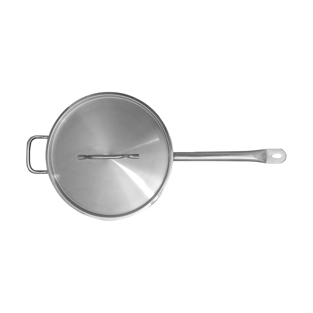 Thunder Group SLSAP4050 Sauté Pan, 5 Qt, 12-3/8" Dia. X 3" Height, 10-5/8" Welded Hollow Handle And 2-1/8" Helper Handle