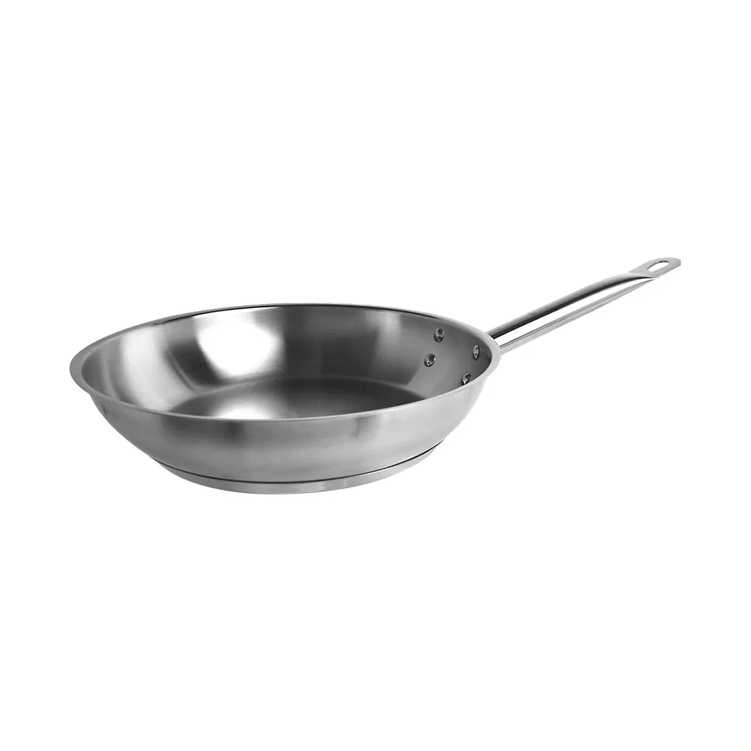 Thunder Group SLSFP4009 Fry Pan, 9-1/2" Dia. X 2-1/4" Height, 8" Welded Hollow Handle, Stainless Steel