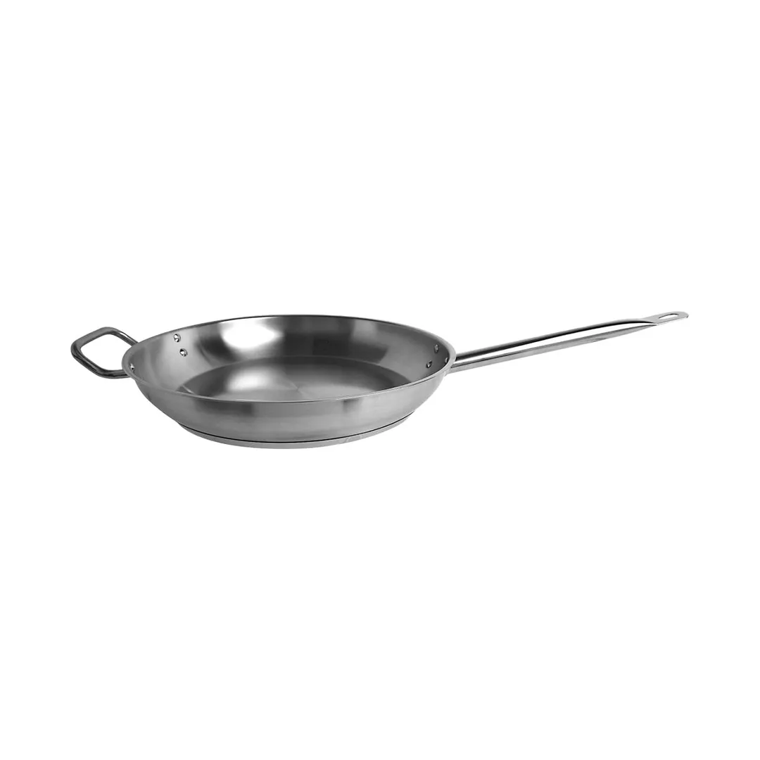Thunder Group SLSFP4012 Fry Pan, 12" Dia. X 2-1/8" Height, 10-1/8" Welded Hollow Handle, Stainless Steel