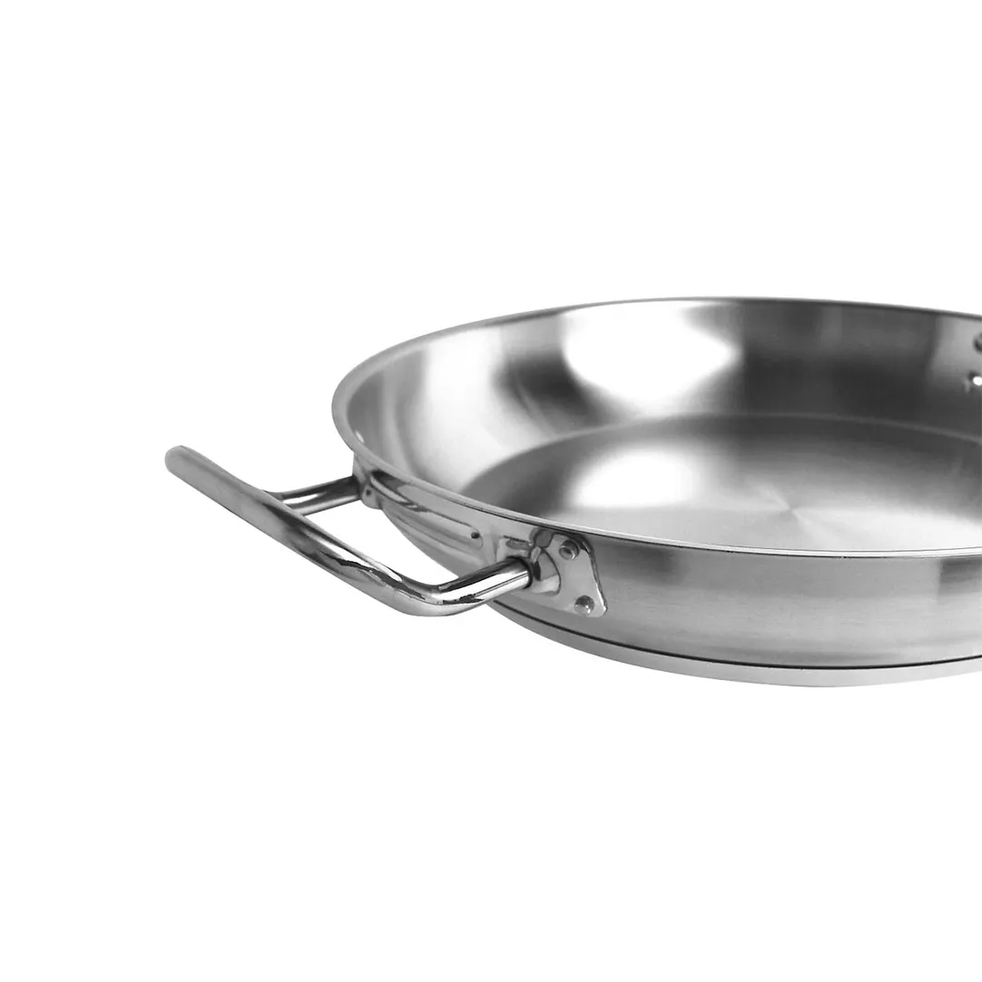Thunder Group SLSFP4012 Fry Pan, 12" Dia. X 2-1/8" Height, 10-1/8" Welded Hollow Handle, Stainless Steel