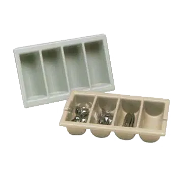 Vollrath 1375-06 Traex Silverware Cutlery Box, 4 Compartment, 12.875in W x 20.875in D x 4.5in Deep, Black Plastic