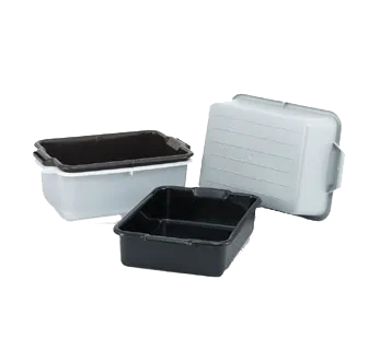 Vollrath 52660 Signature Heavy-Duty Bus Box, 1-Compartment, 20x15x7 inches, Black Polyethylene