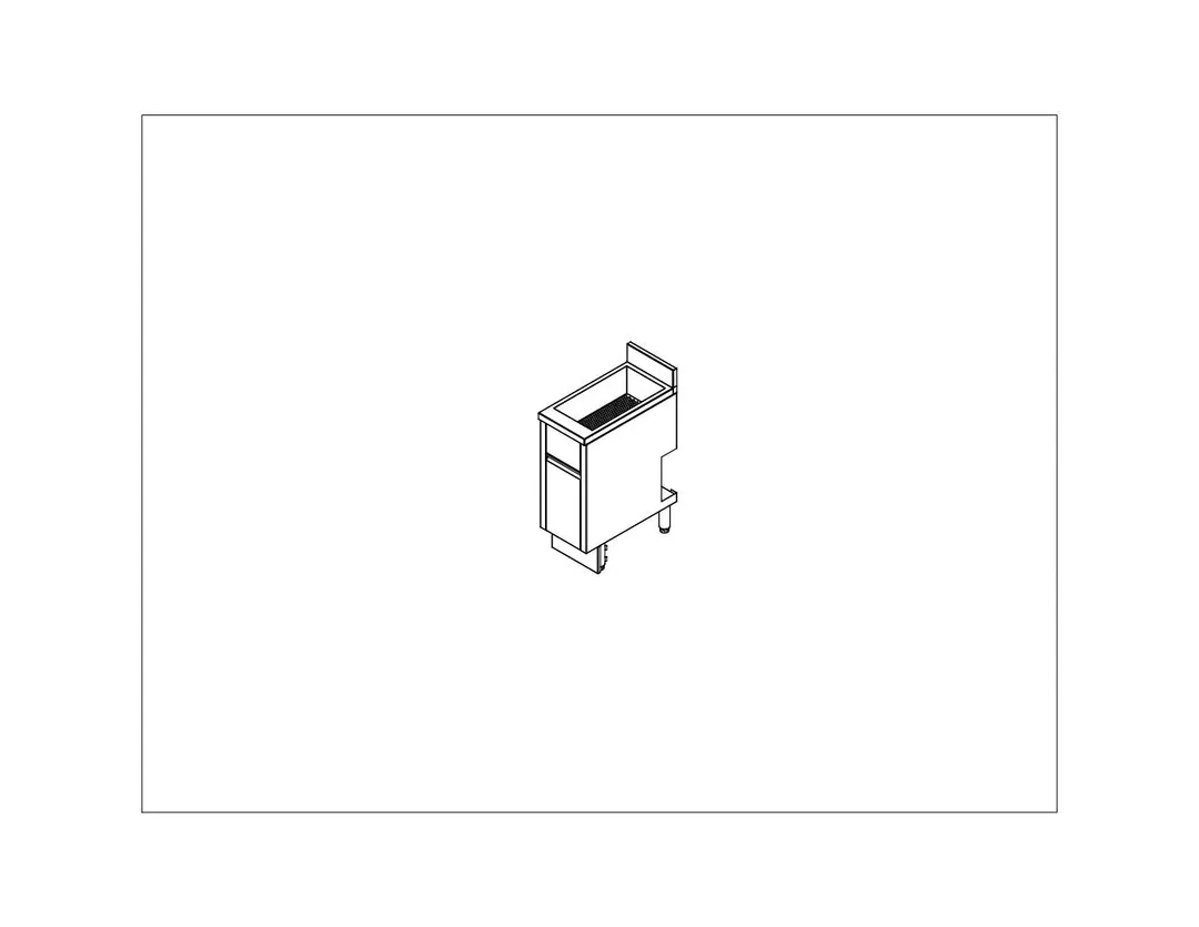 EuroBar EBIBW12 Underbar Bottle Well – 12" W x 24" D x 36" H, S.steel top & Cabinet Base - B.splash