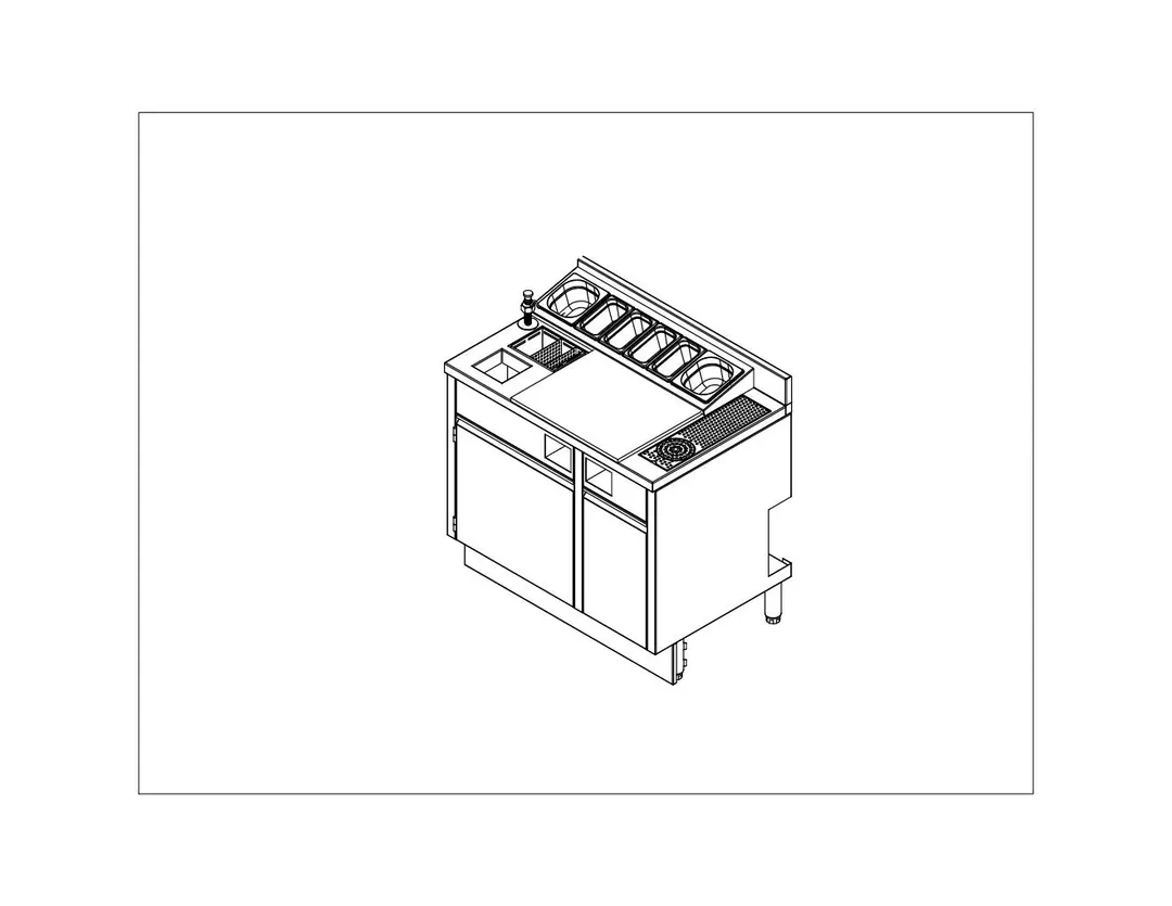 EuroBar EBMWS36 Sink Combo Underbar Ice Bin/Cocktail Station