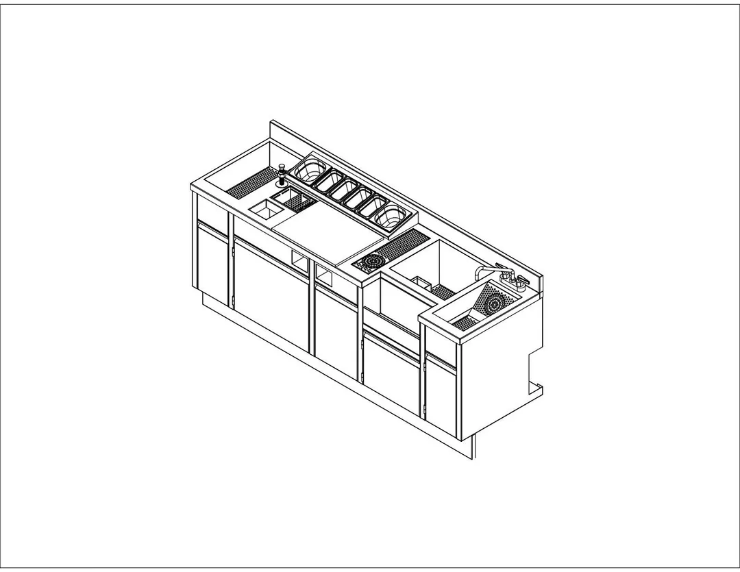 EuroBar EBPCUCDS84 Sink Combo Underbar Ice Bin/Cocktail Station