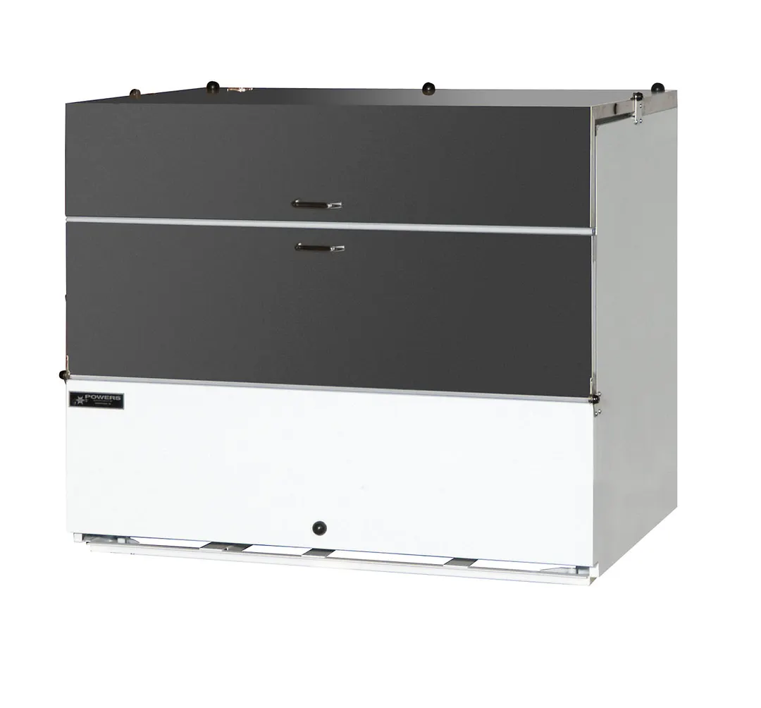 Powers 569HC-DA Dual-Access Milk Cooler, 47" Wide, 16.7 cu ft (12 13"x13" Cases) White, 1/5 HP 115V