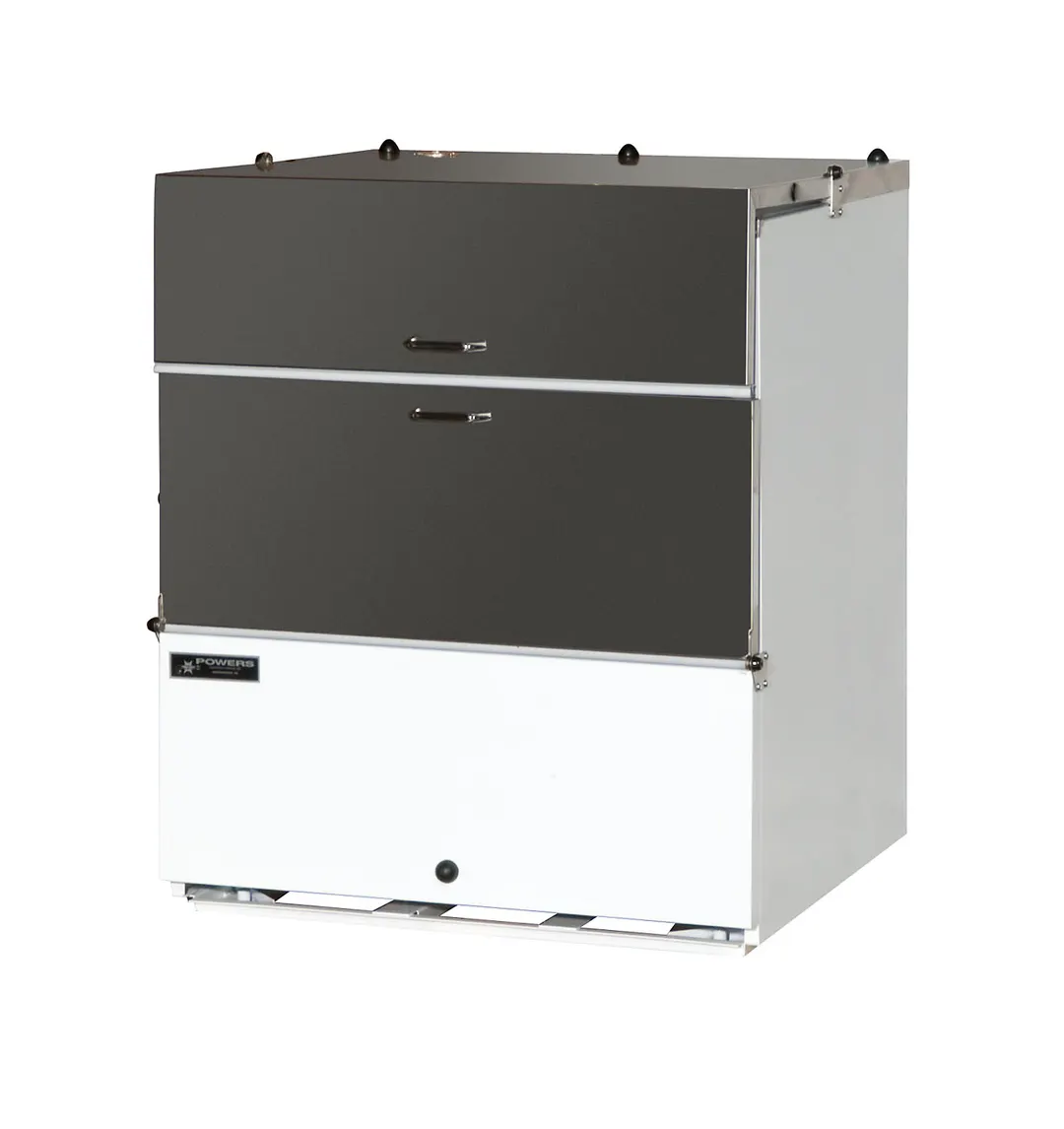 Powers 681HC-DA Milk Case Cooler, 33" Dual Access 11.2 cu ft 13"x13" Crates, White, R290, 1/5 HP 115V