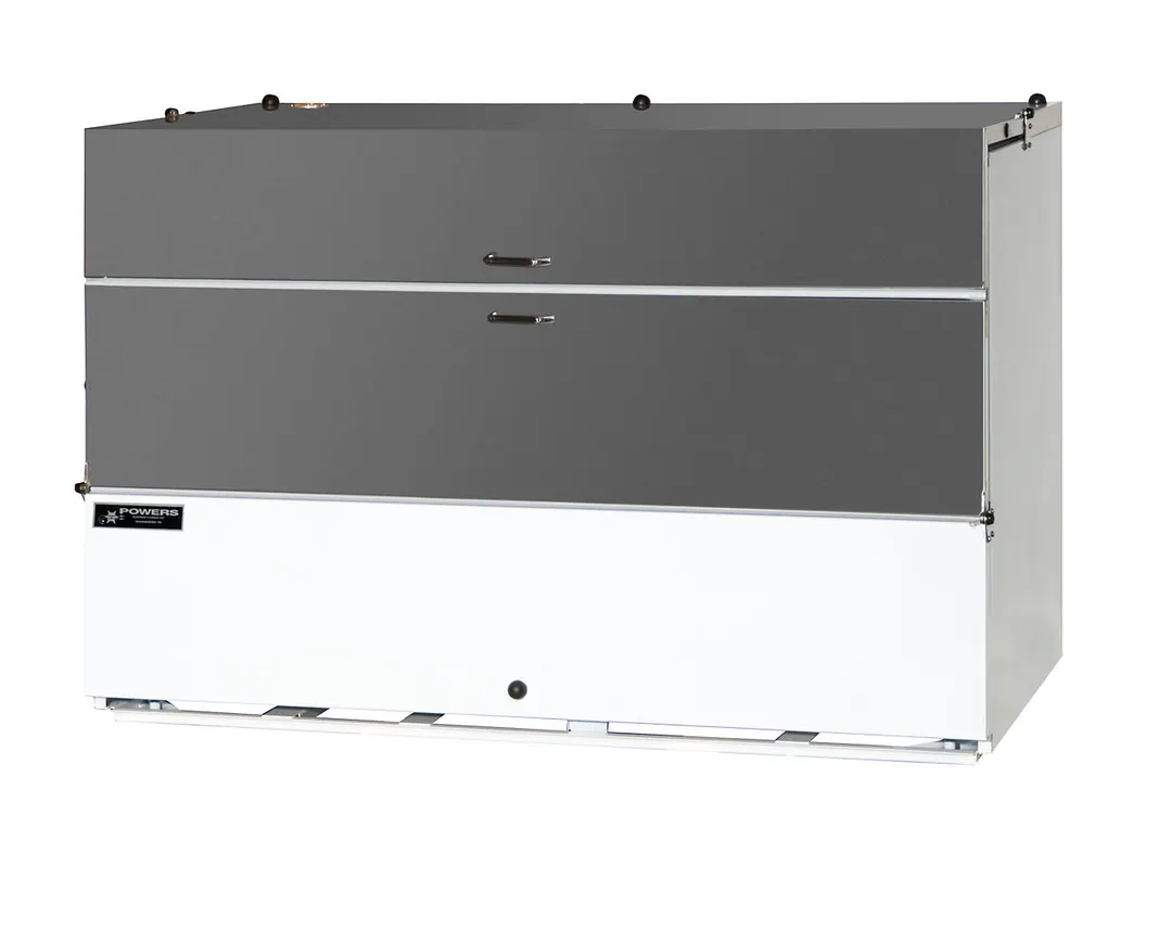Powers 780HC-DA Milk Case Cooler - Dual Access, 59" Width, 21.4 cu ft, 16 Cases, 115V, Made in USA