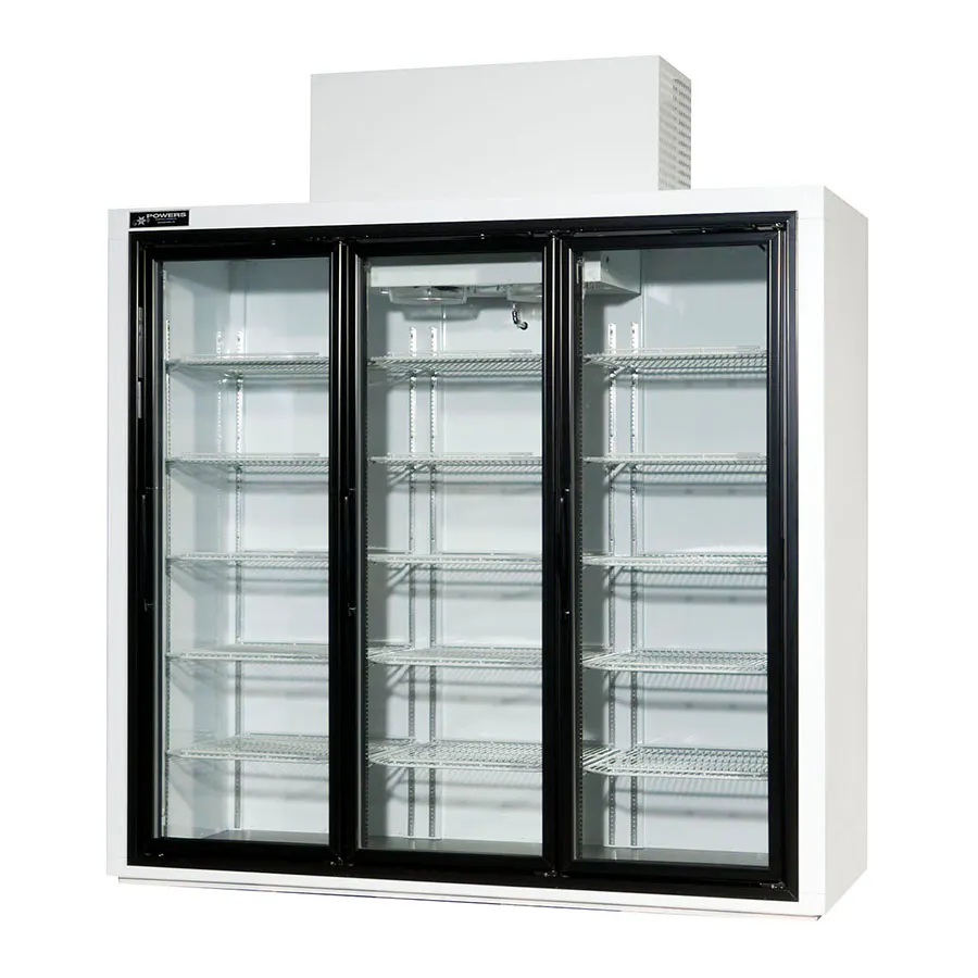 Powers BT77SD Merchandiser Refrigerator – 3‑Section 77" 77 cu ft, White, 1/2 HP