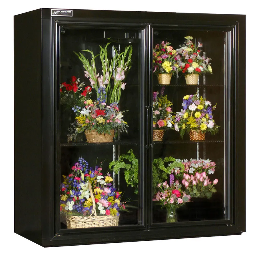 Powers FR70SD Floral Merchandiser – 70" Wide, 66 cu ft, 2‑Section, 1/2 HP, 115V, LED Lighting