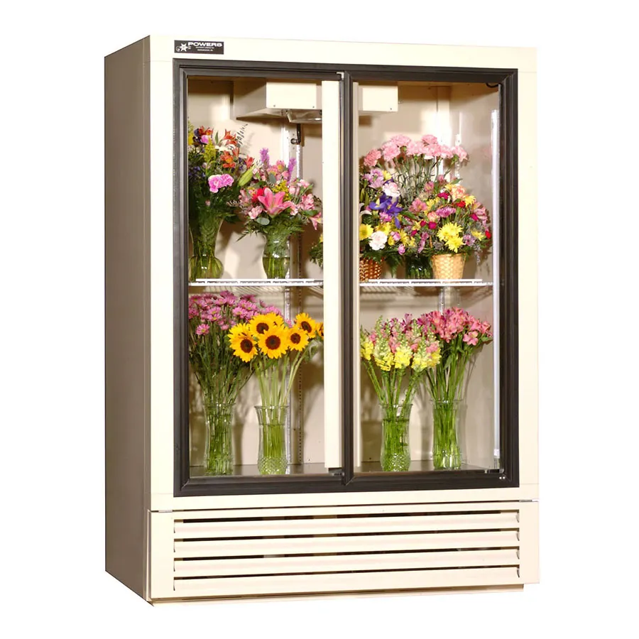 Powers FS52GDHC Floral Merchandiser, 52" Wide, 41 cu ft, Sliding Glass Doors, 1/3 HP, 115V