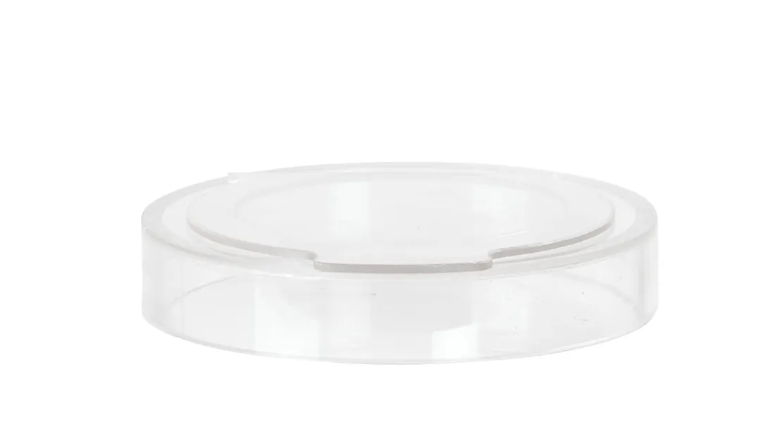 Cal-Mil 1851-5H-12 Clear Plastic Jar Lid, 4-1/4" Dia, 32oz Capacity, Hinged Round, Glass Storage