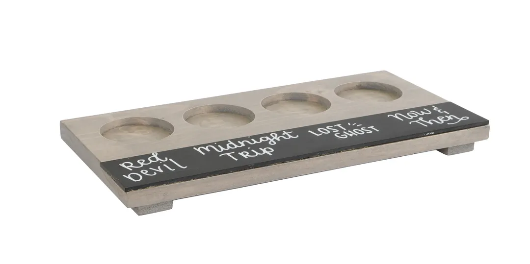 Cal-Mil 2063-110 Aspen Beer Tasting Board, 6" x 12" x 0.5" H, Wood Paddle for Beer or Wine Flights
