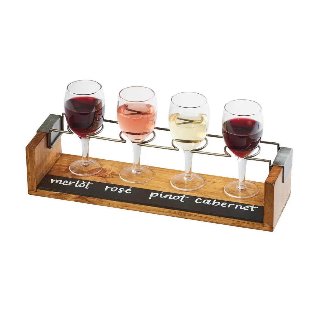 Cal-Mil 22010-99 Wine Taster Board 13.5" W x 4" D x 3" H Wood Chalkboard