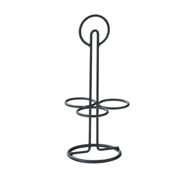 Cal-Mil 3366-13 Trio Taster Caddy, 5-1/4" Dia x 11-3/4" H, Black Metal, 3 x 2-1/4" Rings for Glasses