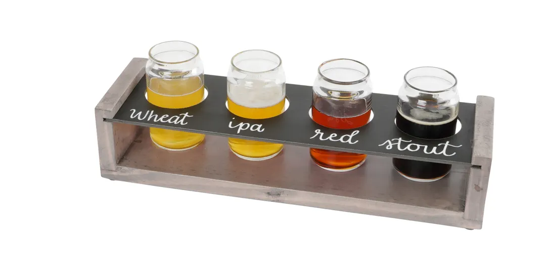 Cal-Mil 3480-110 Aspen Beer Caddy, 4" x 13" x 2-1/2" Wooden Tray for Beer or Wine Service