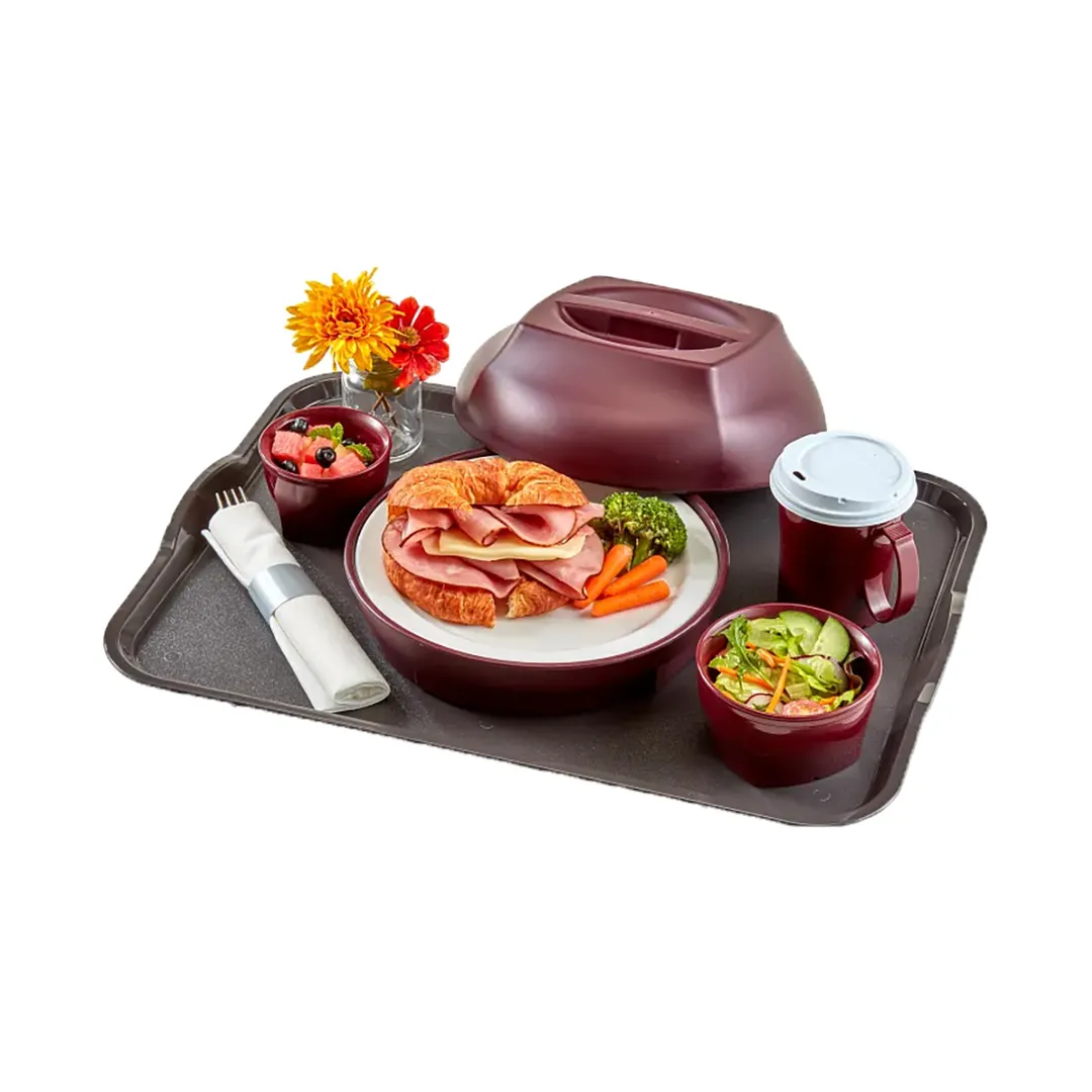 Cambro 1418CWH485 Tray, 14" x 18" Grays Plastic, Smoked Metal, Handles, Lugs, NSF, Dishwasher‑Safe